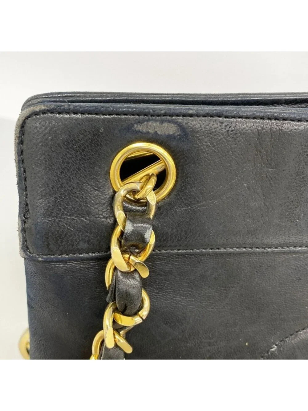 Chanel Chain Tote Lambskin Black Gold